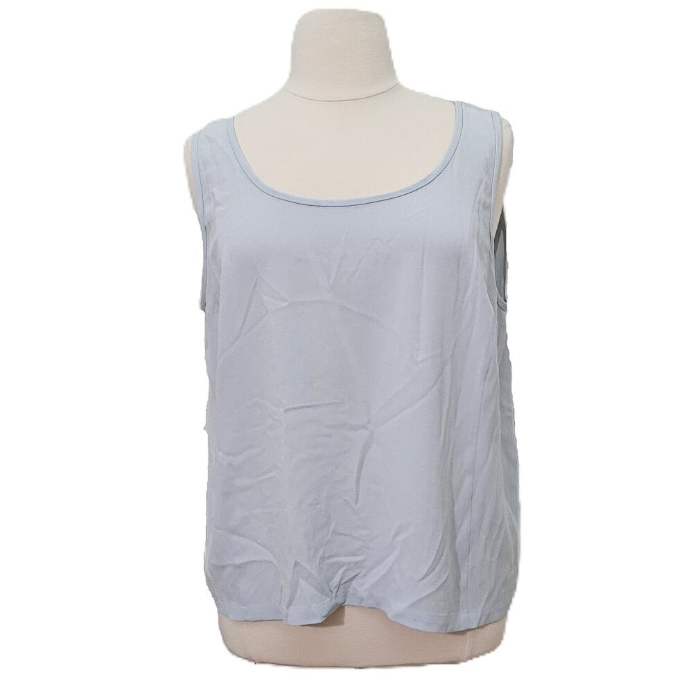 Eileen Fisher Woman Princess Seam Scoop Neck Silk Tank